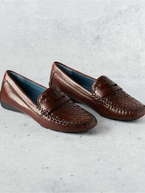 NWOT Robert Zur Petra Woven Leather Loafers